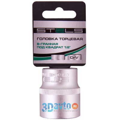 Превью ГОЛОВКА торцевая 20 мм 6-гранная CrV под квадрат 1/2"//STELS 