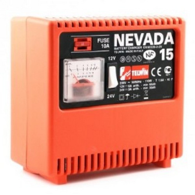 Превью Устройство зар.  TELWIN, NEVADA 15 230V 12-24В,110Вт,9-4,5\6-3А,акк12В-60\115А,акк24В-30\40Ач,2,5кг